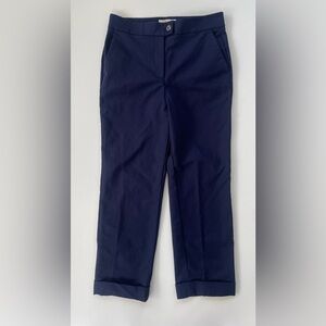 Boden Women's Navy Blue High Rise High Waist Straight Leg Cropped Pants Size 6